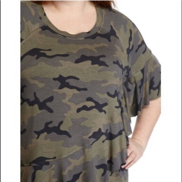 Fever Ruffle Front Slub Knit Top Size 1X - Picture 4 of 9